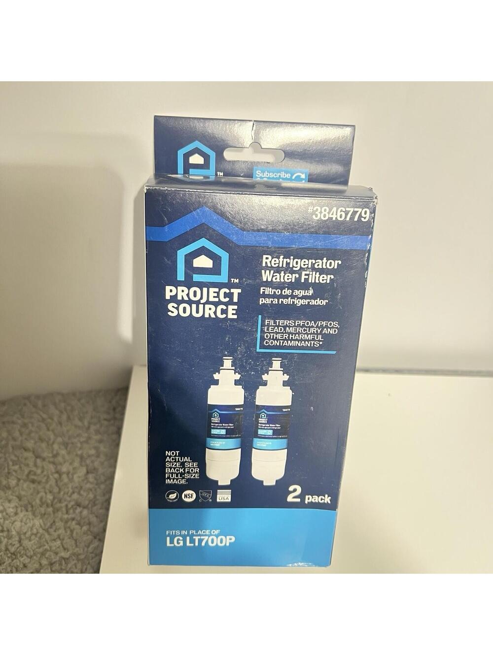 Project Source Refrigerator Water Filter 2 Pack L-3-2 Fits LG LT700P #3846779